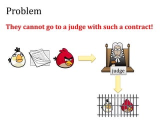 Problem
They cannot go to a judge with such a contract!
judge
 