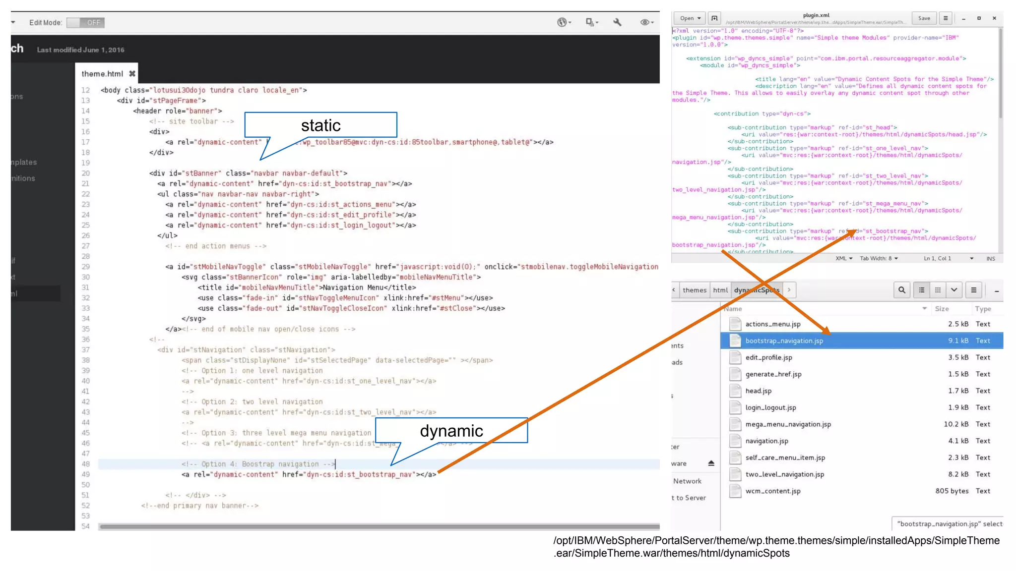 static
dynamic
/opt/IBM/WebSphere/PortalServer/theme/wp.theme.themes/simple/installedApps/SimpleTheme
.ear/SimpleTheme.war/themes/html/dynamicSpots
 