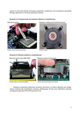 Zasady oraz etapy montażu komputera osobistego | PDF