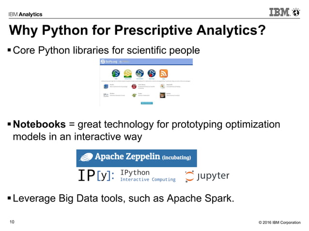 Prespective analytics with DOcplex and pandas | PPT