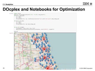 © 2016 IBM Corporation23
DOcplex and Notebooks for Optimization
 