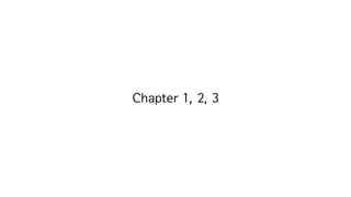 Chapter 1, 2, 3
 