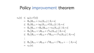Policy improvement theorem
 