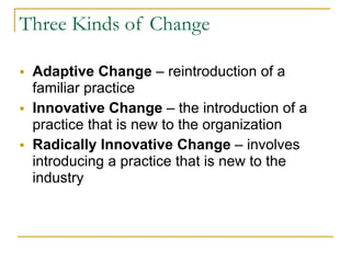 Organisational Behaviour change and innovation | PDF