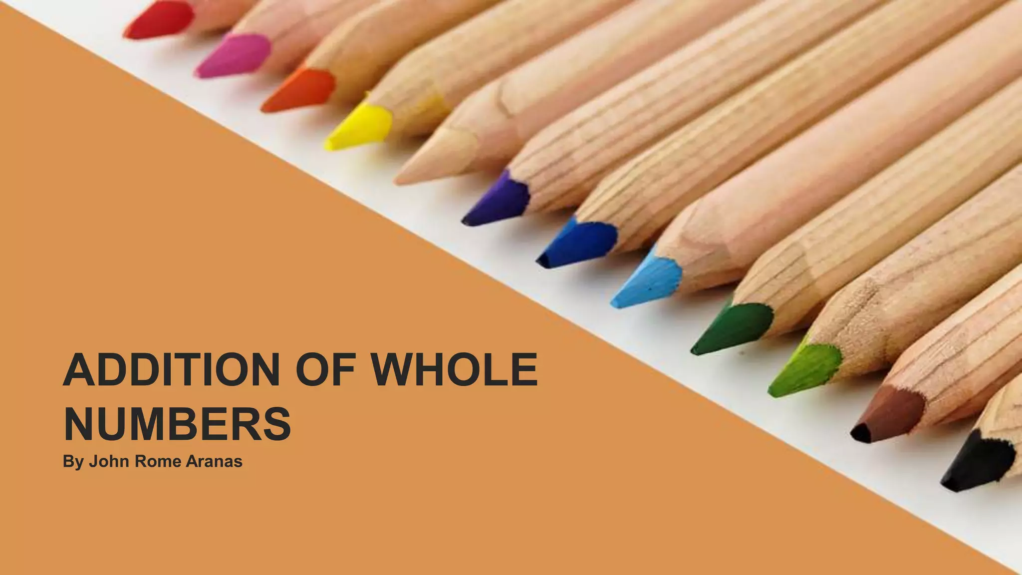 By John Rome Aranas
ADDITION OF WHOLE
NUMBERS
 