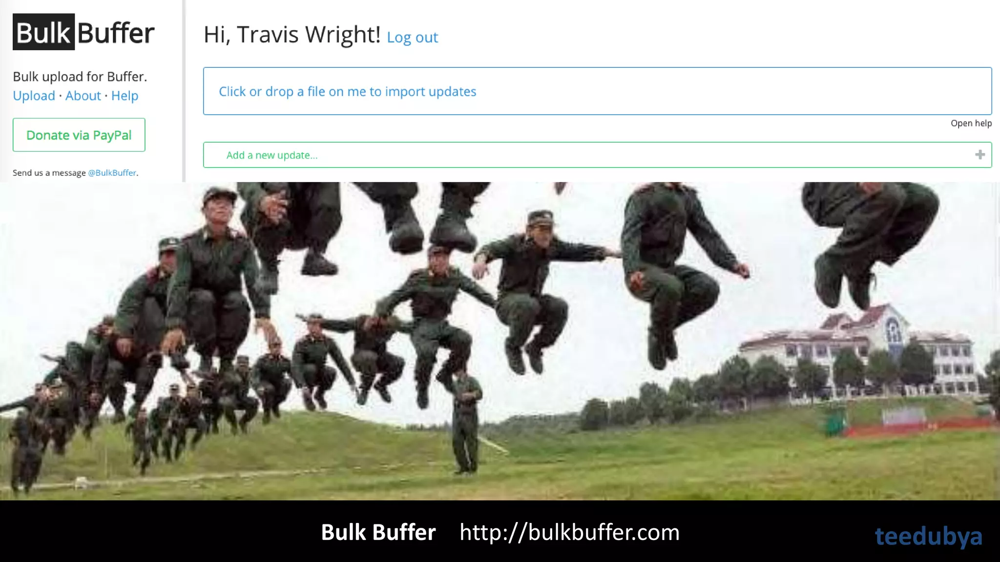 Bulk Buffer http://bulkbuffer.com @teedubya
 