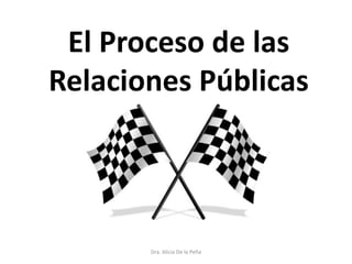 El Proceso de las
Relaciones Públicas
Dra. Alicia De la Peña
 