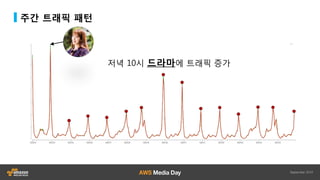 주간 트래픽 패턴
저녁 10시 드라마에 트래픽 증가
 