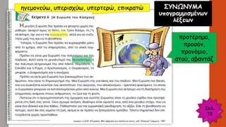 Σελ.
72
ηγεμονεύω, υπερισχύω, υπερτερώ, επικρατώ
προτέρημα,
προσόν,
προνόμιο,
ατού, αβαντάζ
 