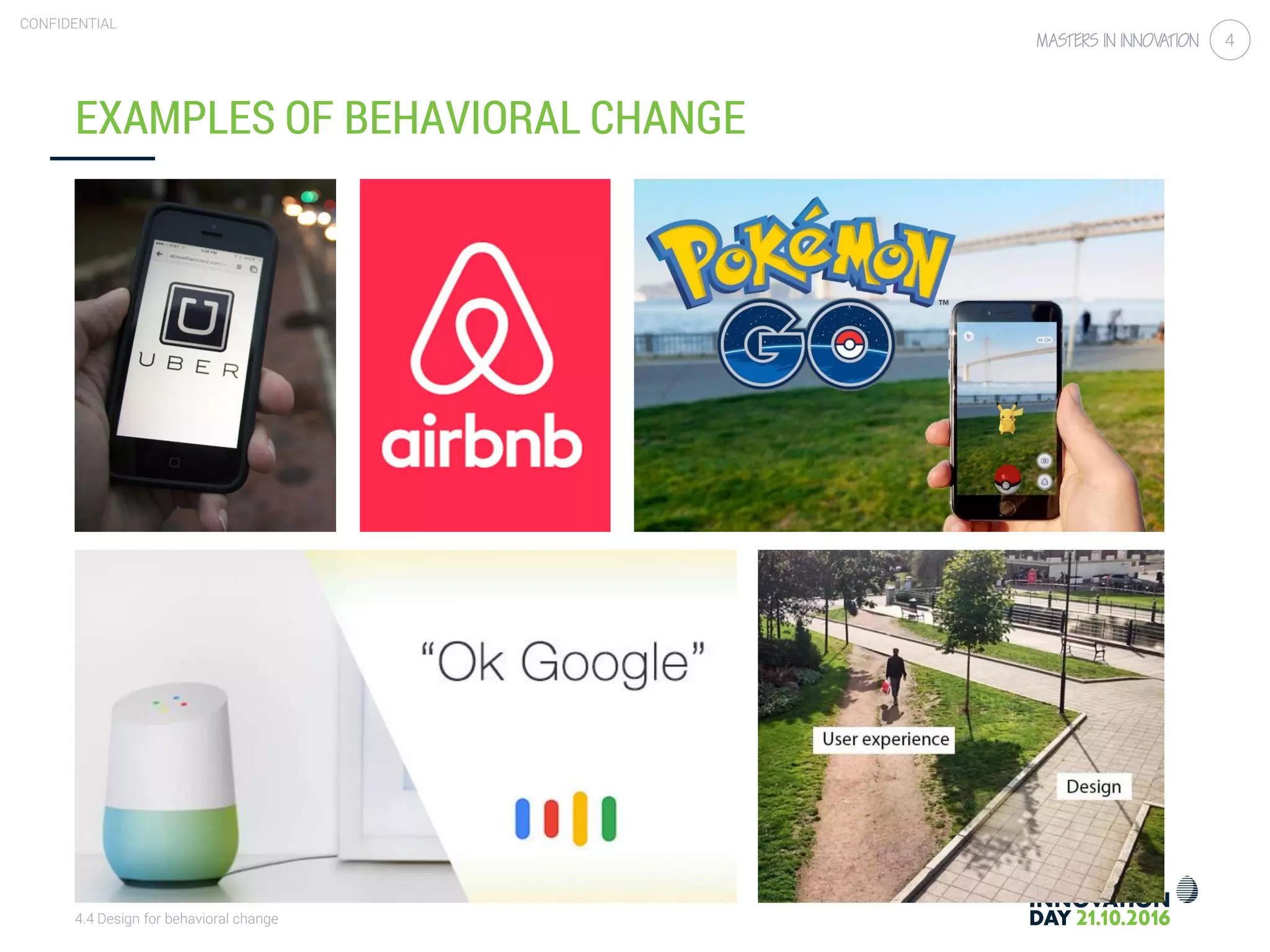 4.4 Design for behavioral change
CONFIDENTIAL
4
EXAMPLES OF BEHAVIORAL CHANGE
UNINTENDED
 