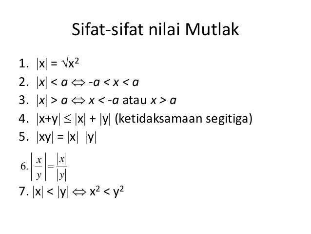 Sifat nilai mutlak dan pembuktiannya