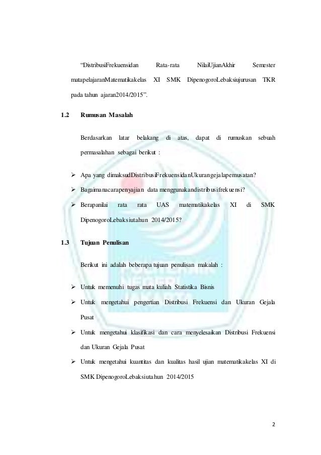 DISTRIBUSI FREKUENSI DAN RATA RATA NILAI UJIAN AKHIR 