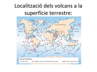 Localització dels volcans a la
superfície terrestre:
 