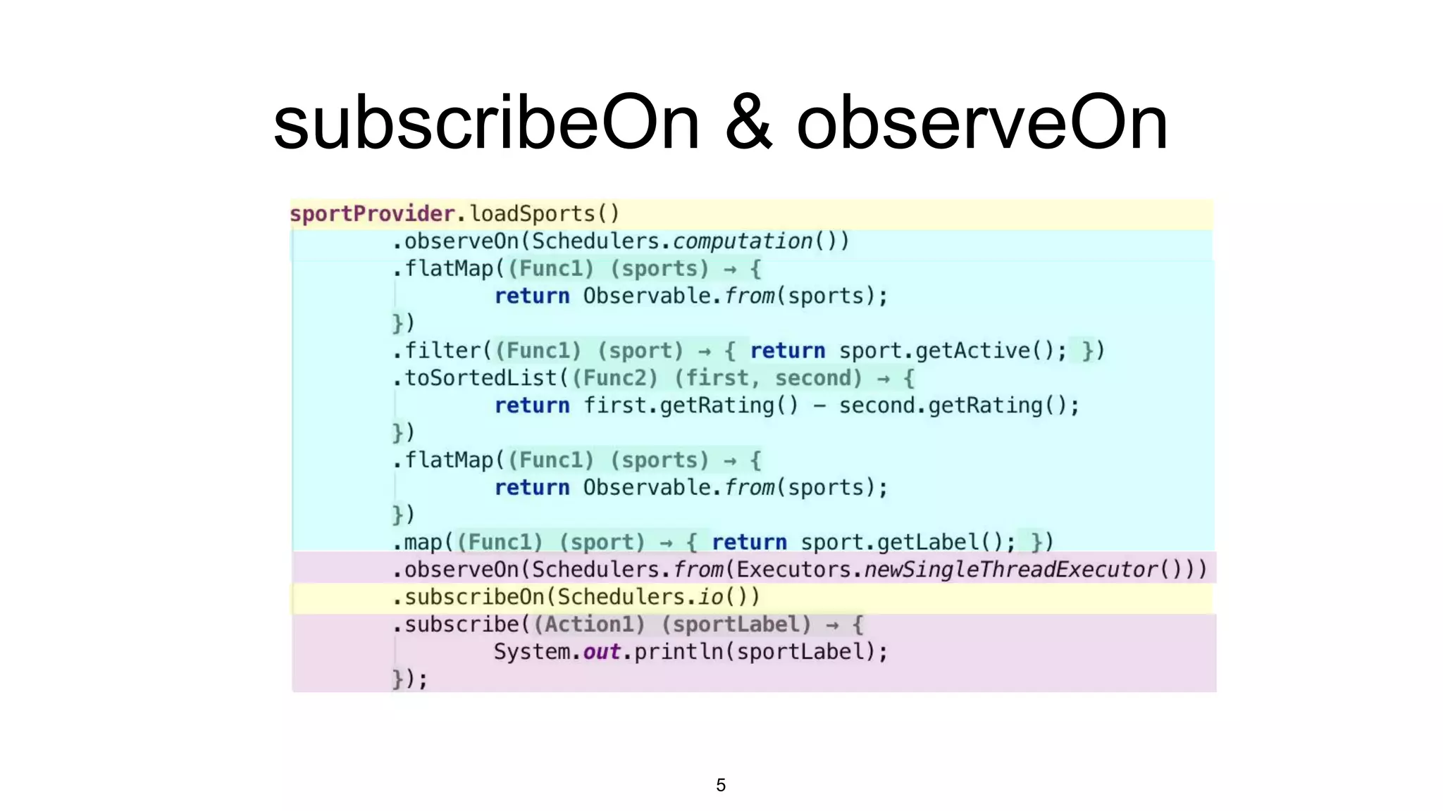 subscribeOn & observeOn
5
 