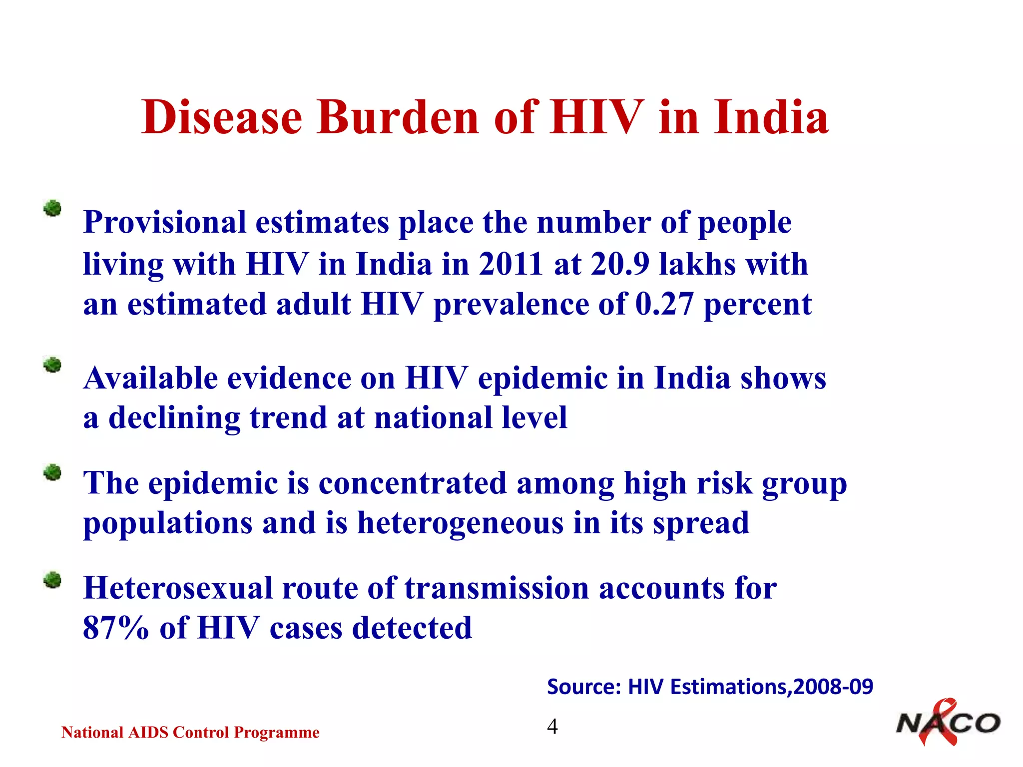 current hiv situation in india and national aids control programme an ...