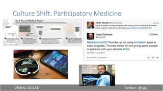 VISHAL GULATI Twitter: @vgul
Culture Shift: Participatory Medicine
 