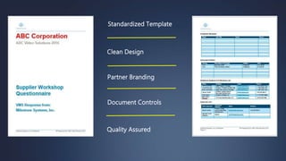 43
Standardized Template
Clean Design
Partner Branding
Document Controls
Quality Assured
 