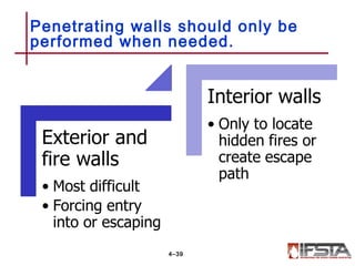 Penetrating walls should only be
performed when needed.
4–39
 
