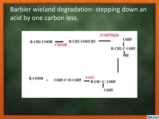 Barbier wieland degradation- stepping down an
acid by one carbon less.
 