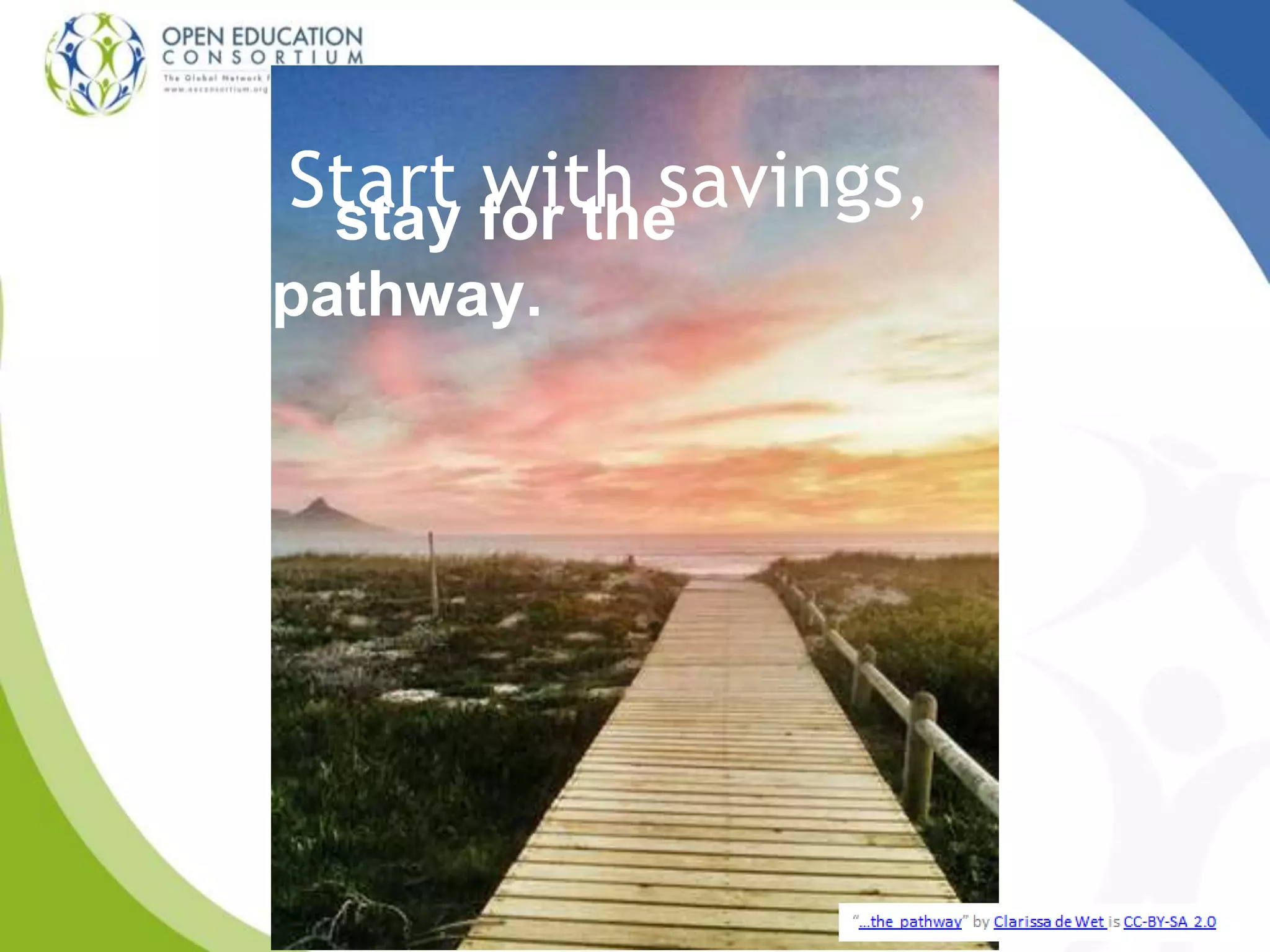 Start with savings,
 