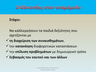 Στόχοι:
Να καλλιεργήσουν τα παιδιά δεξιότητες που
σχετίζονται με
τη διαχείριση των συναισθημάτων,
την κατανόηση διαφορετικών καταστάσεων
την επίλυση προβλημάτων με δημιουργικό τρόπο
Σεβασμός του εαυτού και των άλλων
2
θεατροπαίζοντας εξ αποστάσεως
Μπασματζίδου Μαρία
 