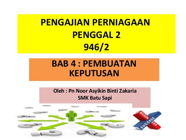 4.1.1 jenis keputusan 4.1.2 proses pembuatan keputusan