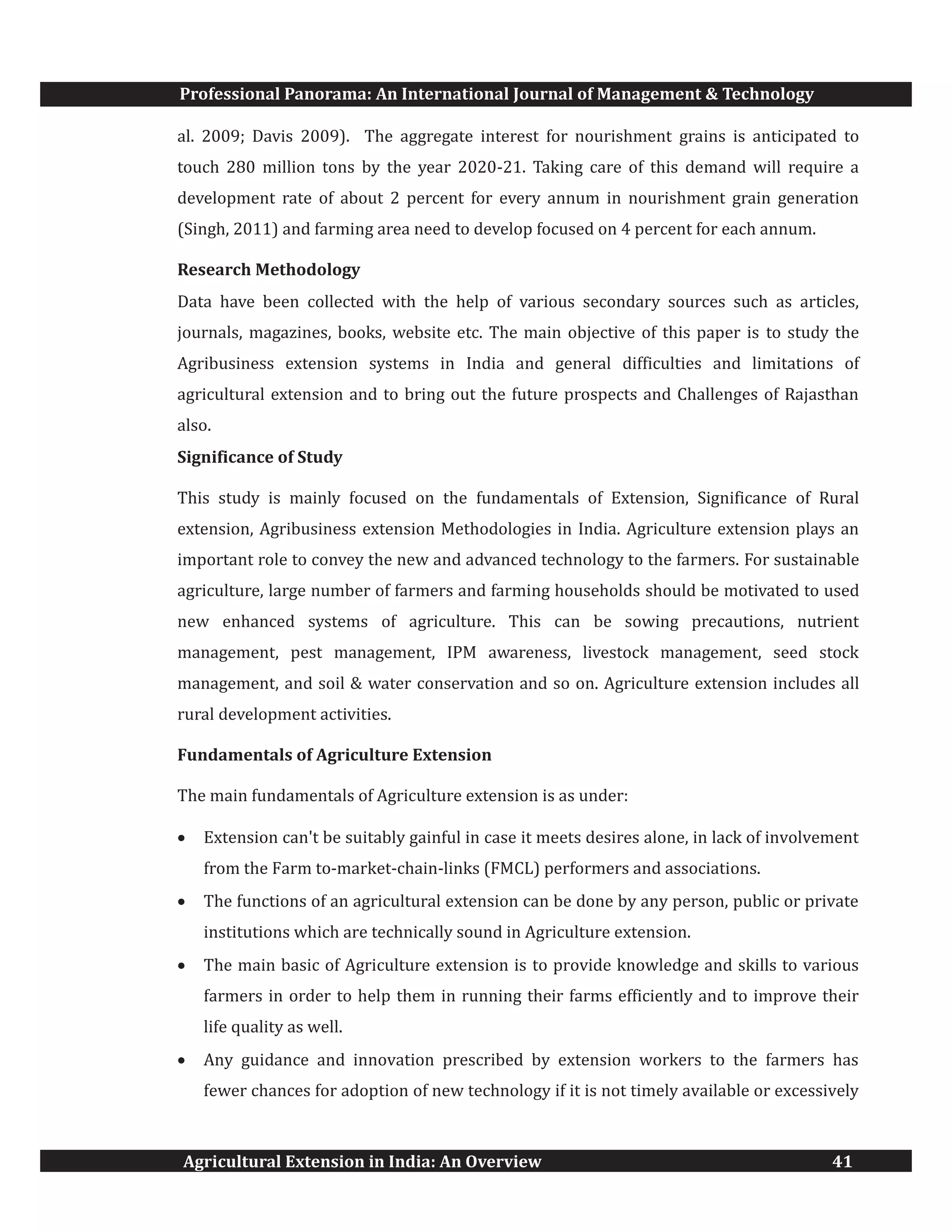 Agricultural Extension in India: An Overview | PDF
