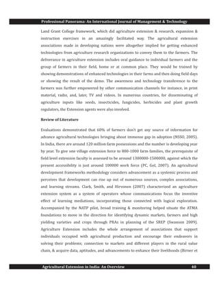 Agricultural Extension in India: An Overview | PDF