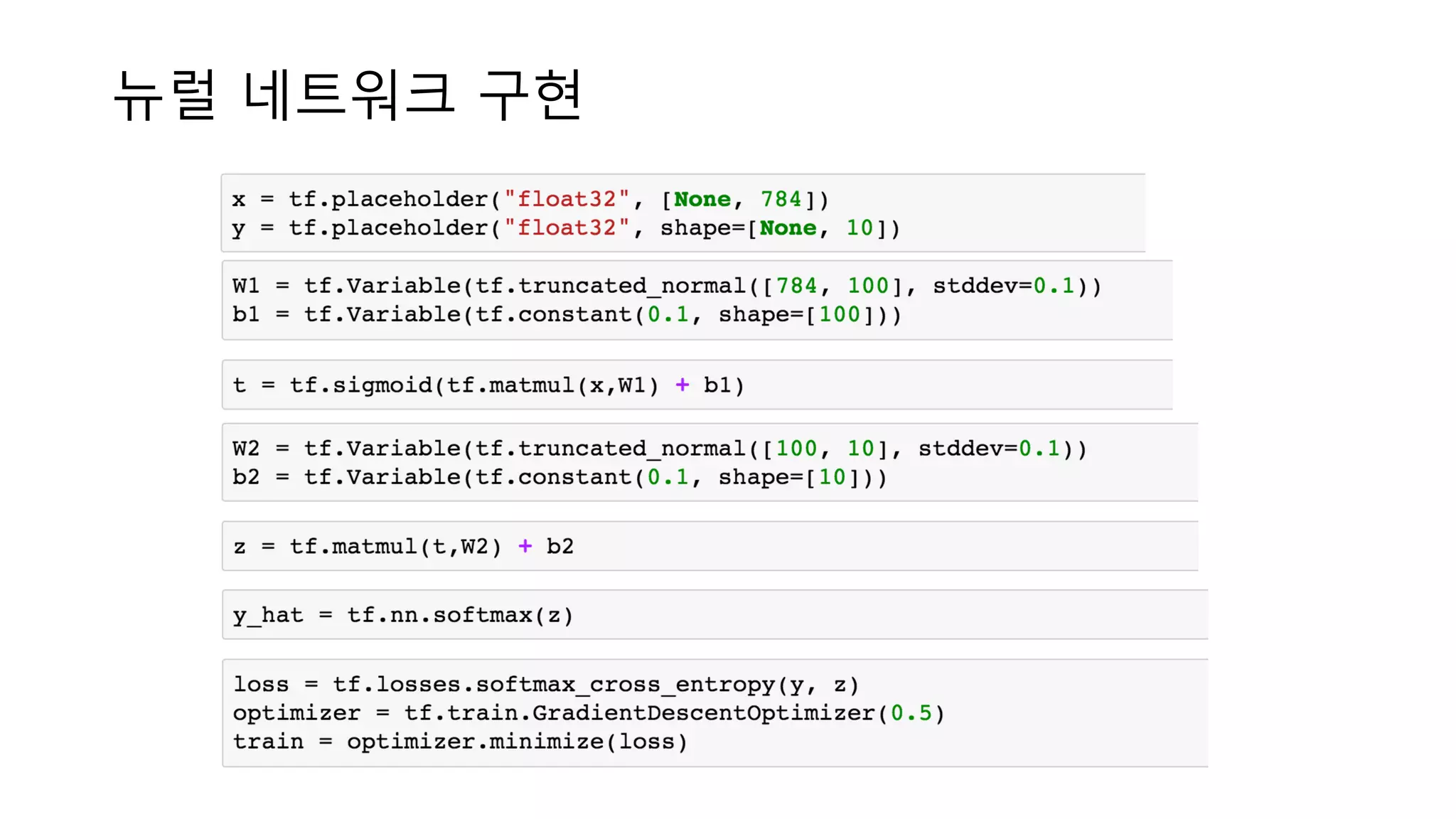 뉴럴 네트워크 구현
 