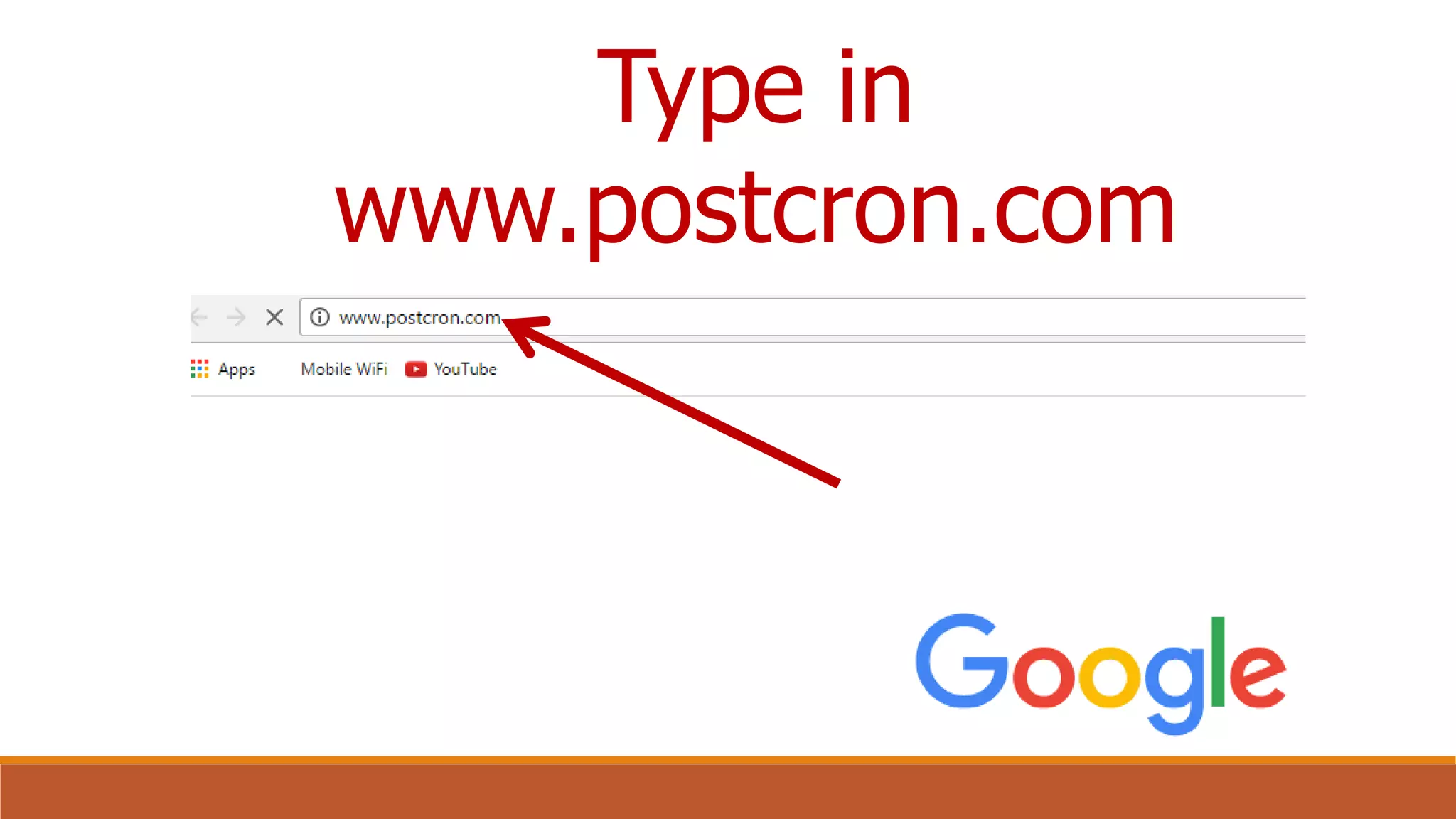 Type in
www.postcron.com
 