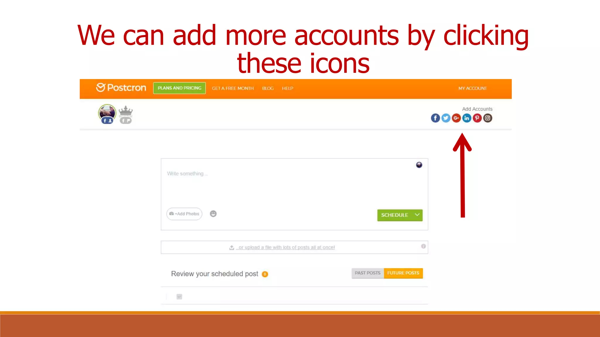 We can add more accounts by clicking
these icons
 
