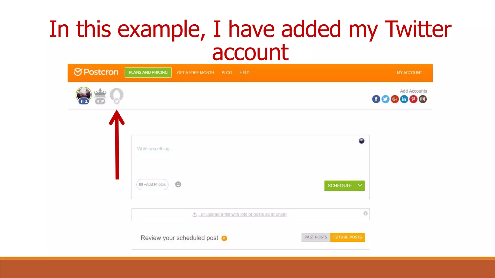 In this example, I have added my Twitter
account
 