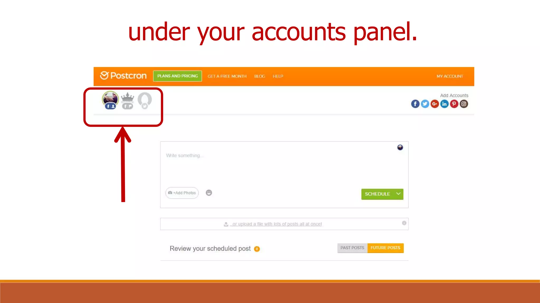 under your accounts panel.
 