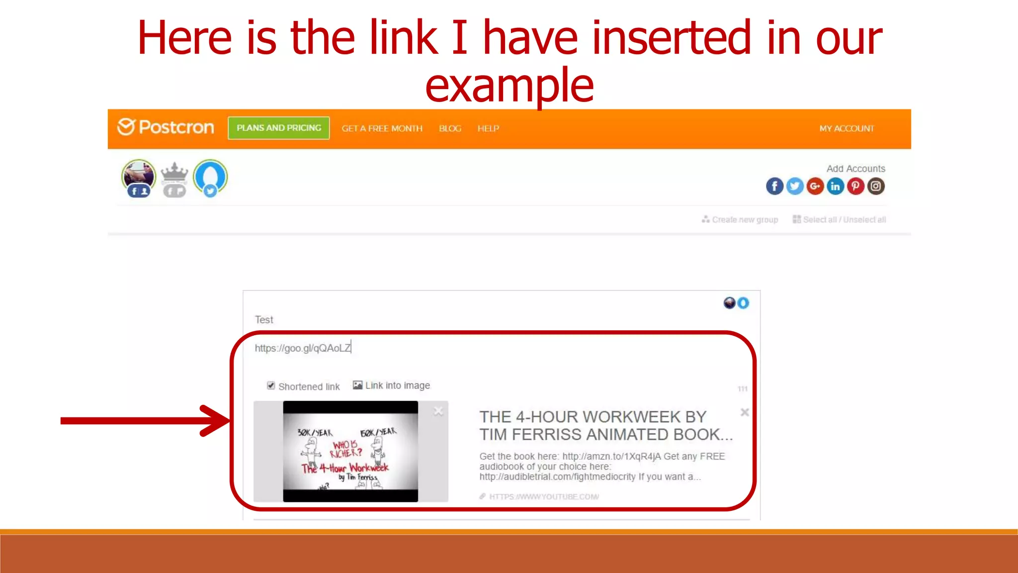 Here is the link I have inserted in our
example
 