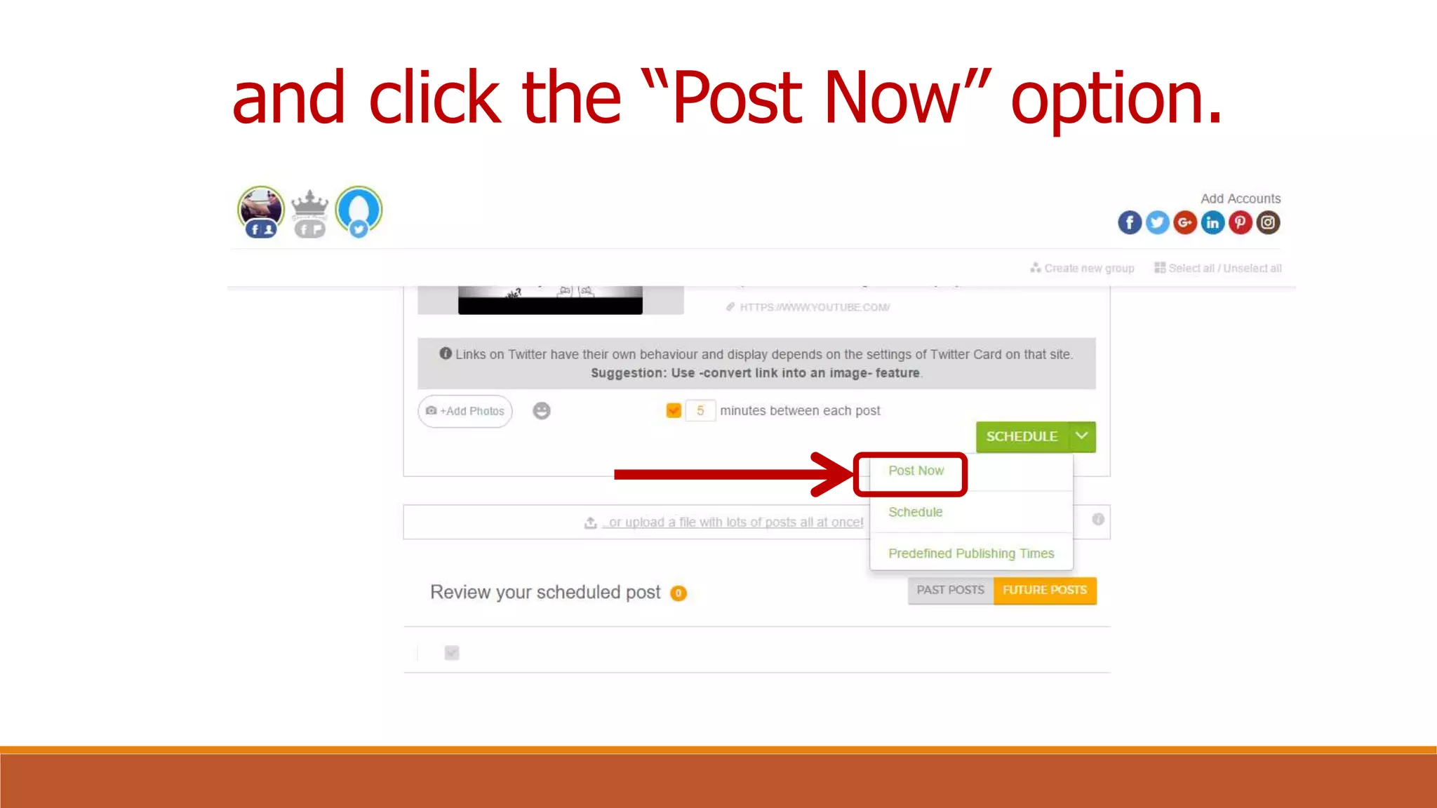 and click the “Post Now” option.
 