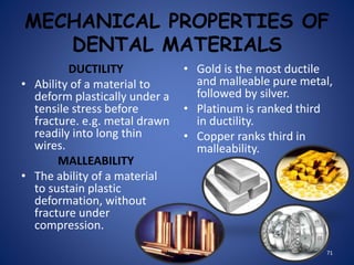 Properties of Dental Materials by Dr Rashid Hassan | PPT