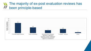 The majority of ex-post evaluation reviews has
been principle-based
 