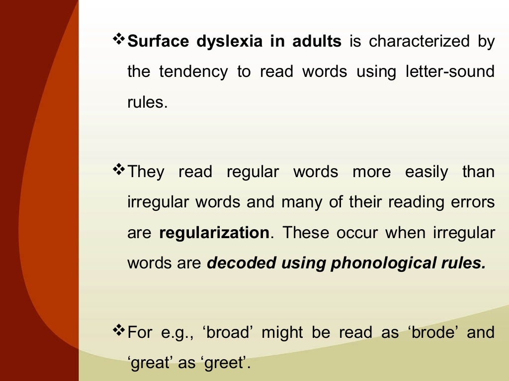 surface dyslexia
