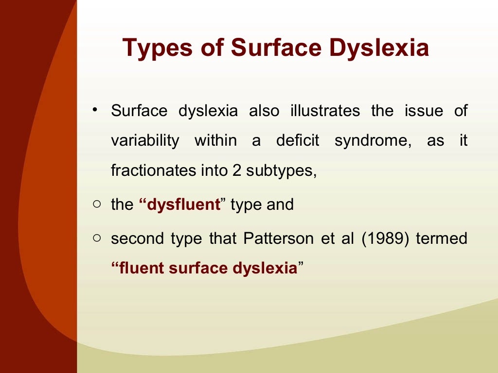 surface dyslexia