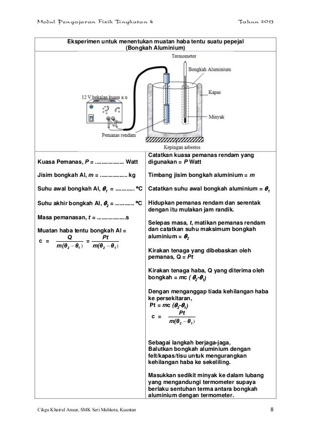 Modul Pengajaran Fizik Tingkatan 4 Cikgu Khairul Anuar / Jawapan Modul