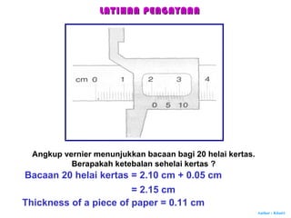 Membaca angkup vernier cara Pengenalan Angkup