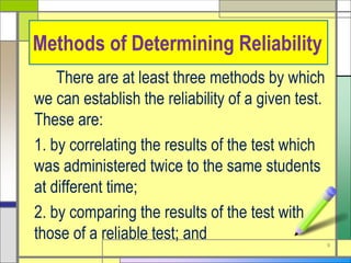 Reliable Measuring Method 4. qualities of good measuring instrument | PPTX