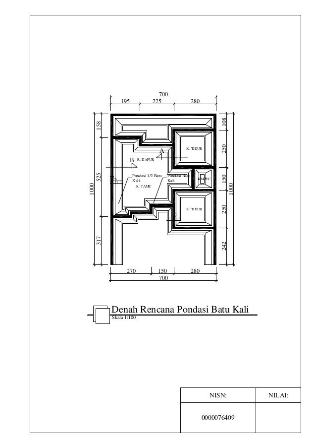 4 Denah Rencana Pondasi Batu  Kali 