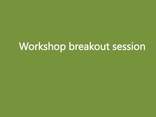 Workshop breakout session
 