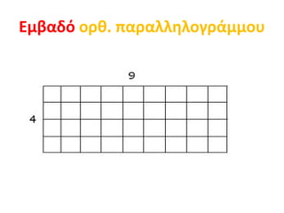 Εμβαδό ορθ. παραλληλογράμμου
 