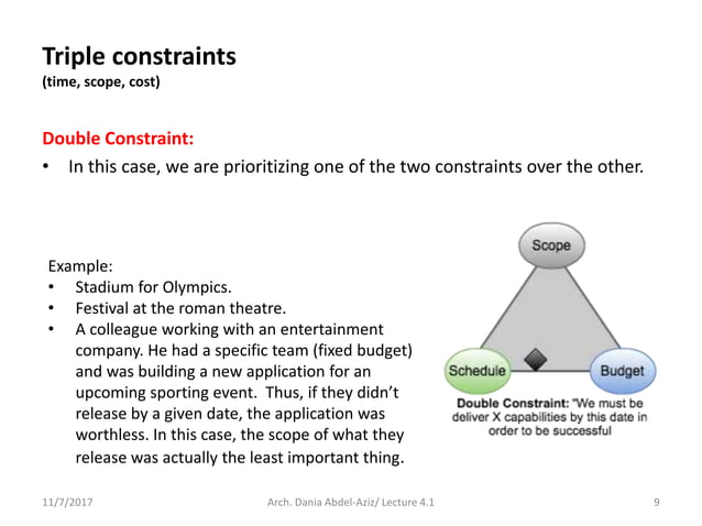 4.1. triple constraints (time, scope, cost) | PPTX | Technology & Computing