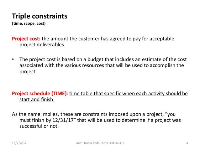 4.1. triple constraints (time, scope, cost) image.