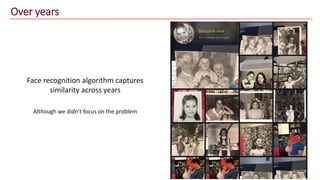 Over years
Face recognition algorithm captures
similarity across years
Although we didn’t focus on the problem
 