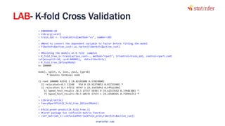 Model selection and cross validation techniques | PDF