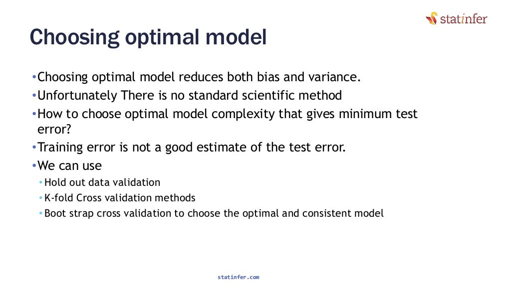 Model selection and cross validation techniques